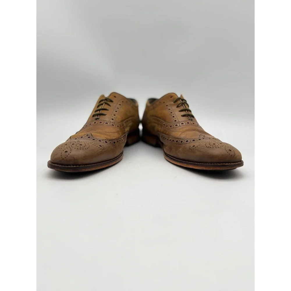 Clarks 1825 Mens Tan Leather Wingtip Brogue Oxford Dress Shoes 9 26109774